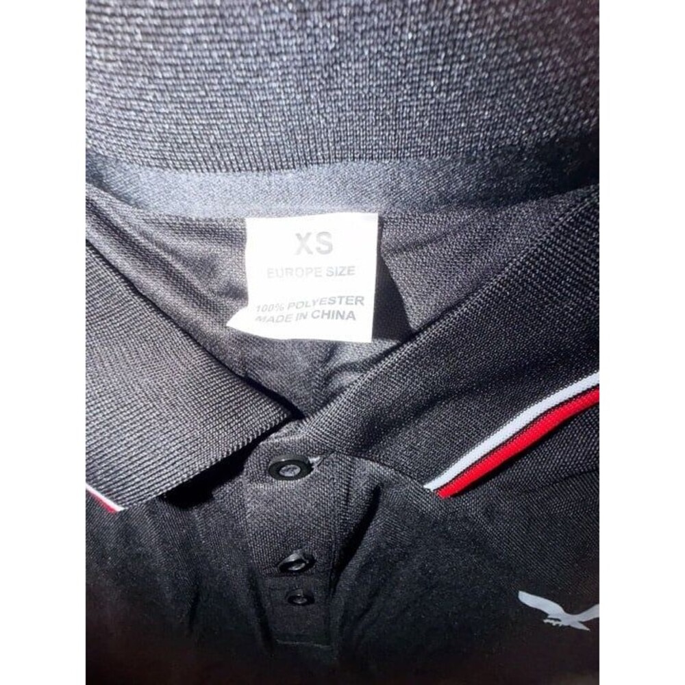 Li-Ning Polo Shirt Size XS Black Red White Trim Logo